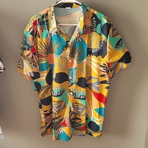 Men's XXL Multicolored Hawaiian Button-down Shirt